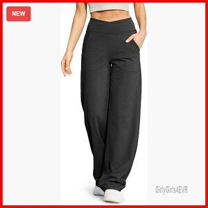 Wide Leg Yoga Pants with Pockets, Stretch Lounge Pants, Petite/Regular/Tall